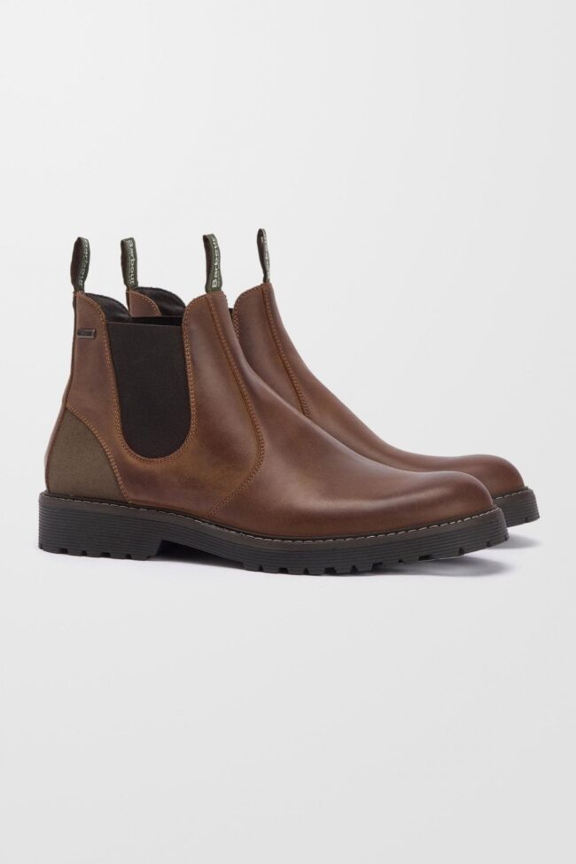 Barbour Patton Chelsea Boots Teak